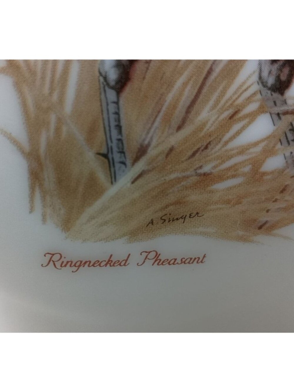 Field Birds Ringnecked Pheasant Milk Glass Decanter 1969 Empty Bottle #1 Vintage - Picture 8 of 9